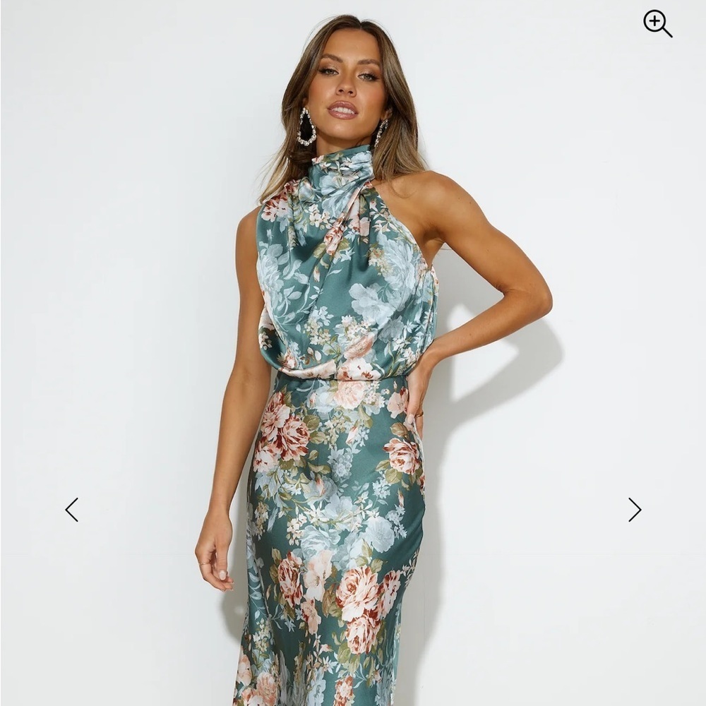 HELLO MOLLY FAKING IT MAXI DRESS GREEN size s(4) C-25 - Picture 4 of 8